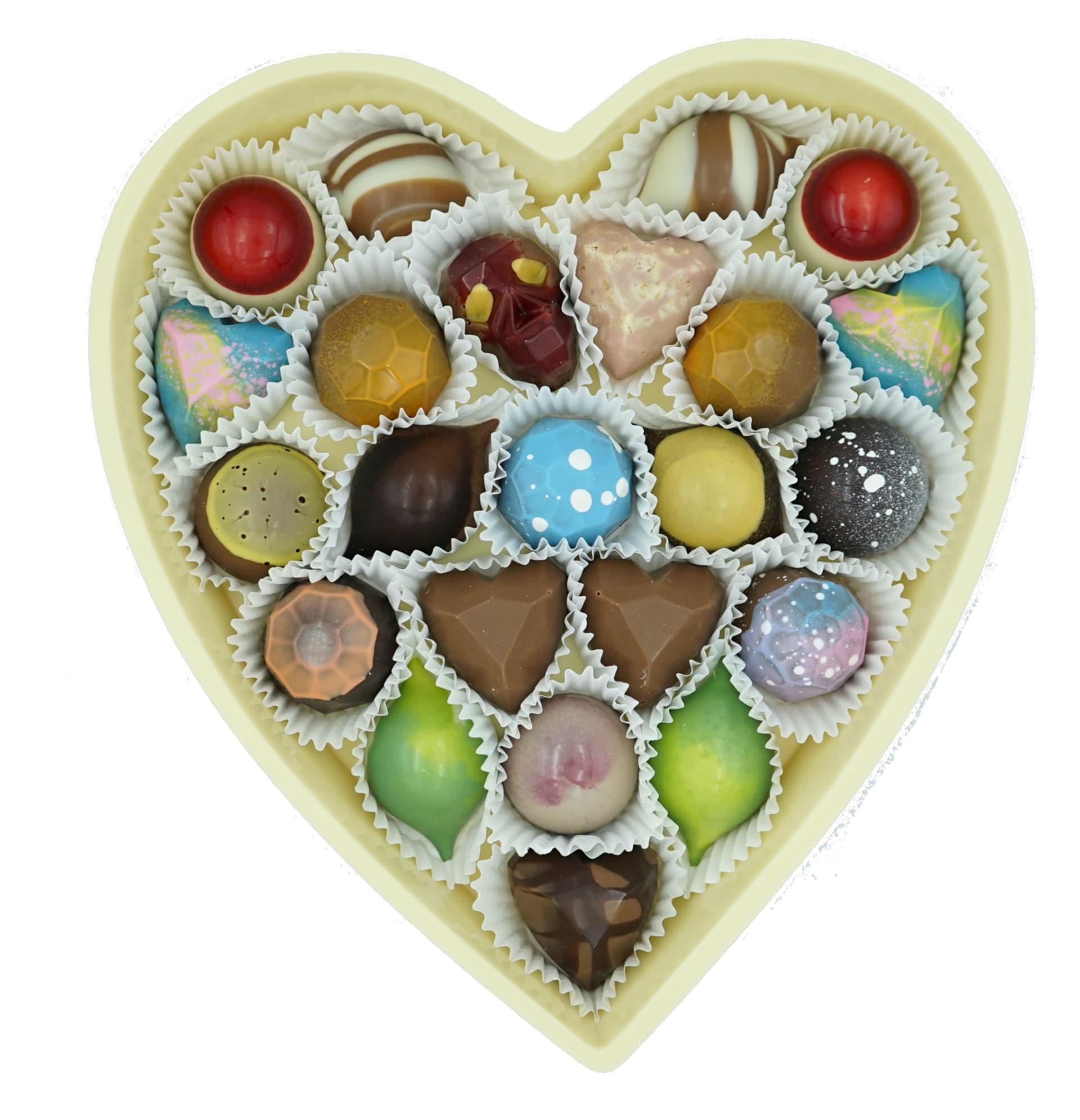 23 PC White Chocolate Heart Box