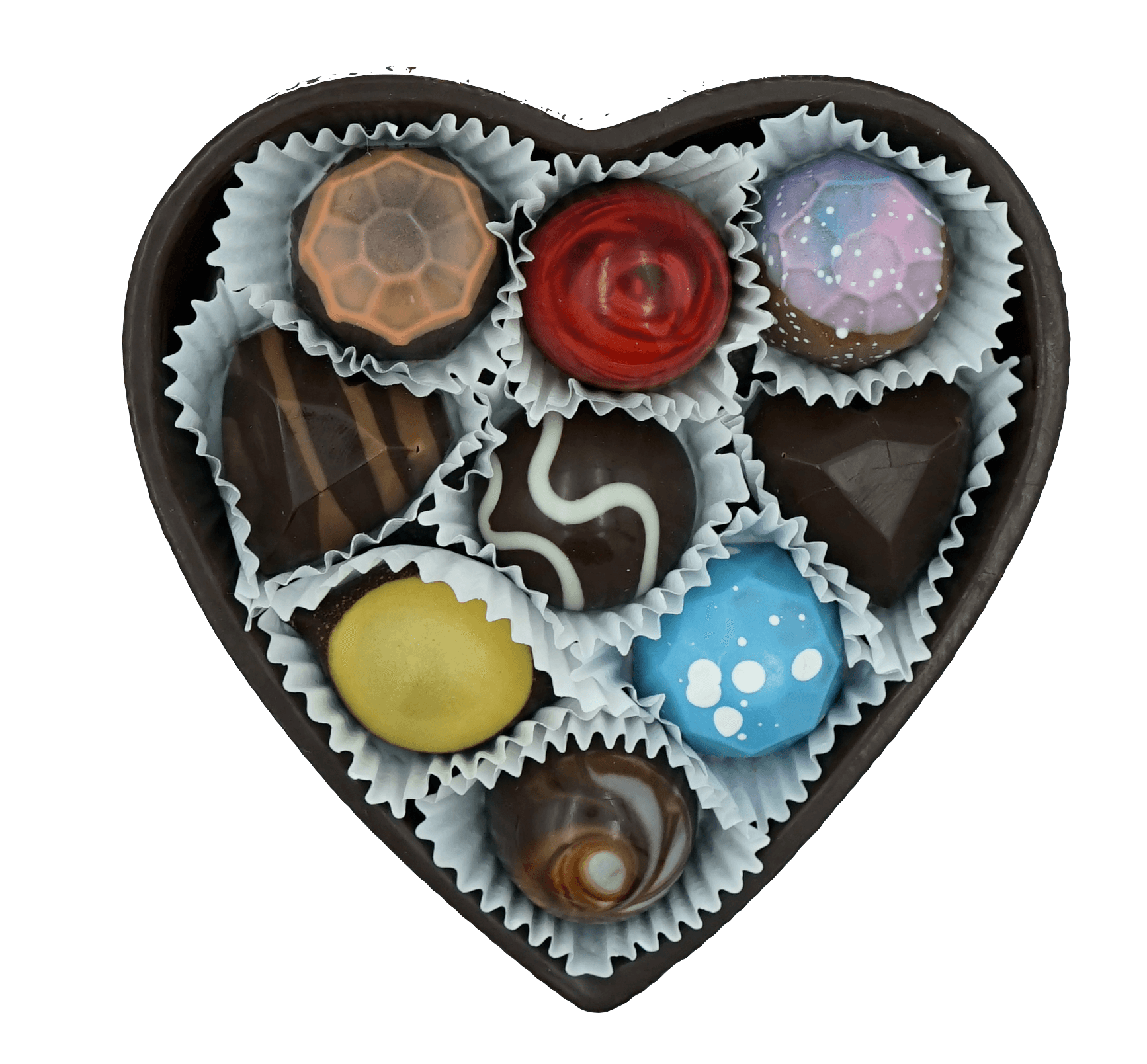 9 PC Dark Chocolate Heart Box