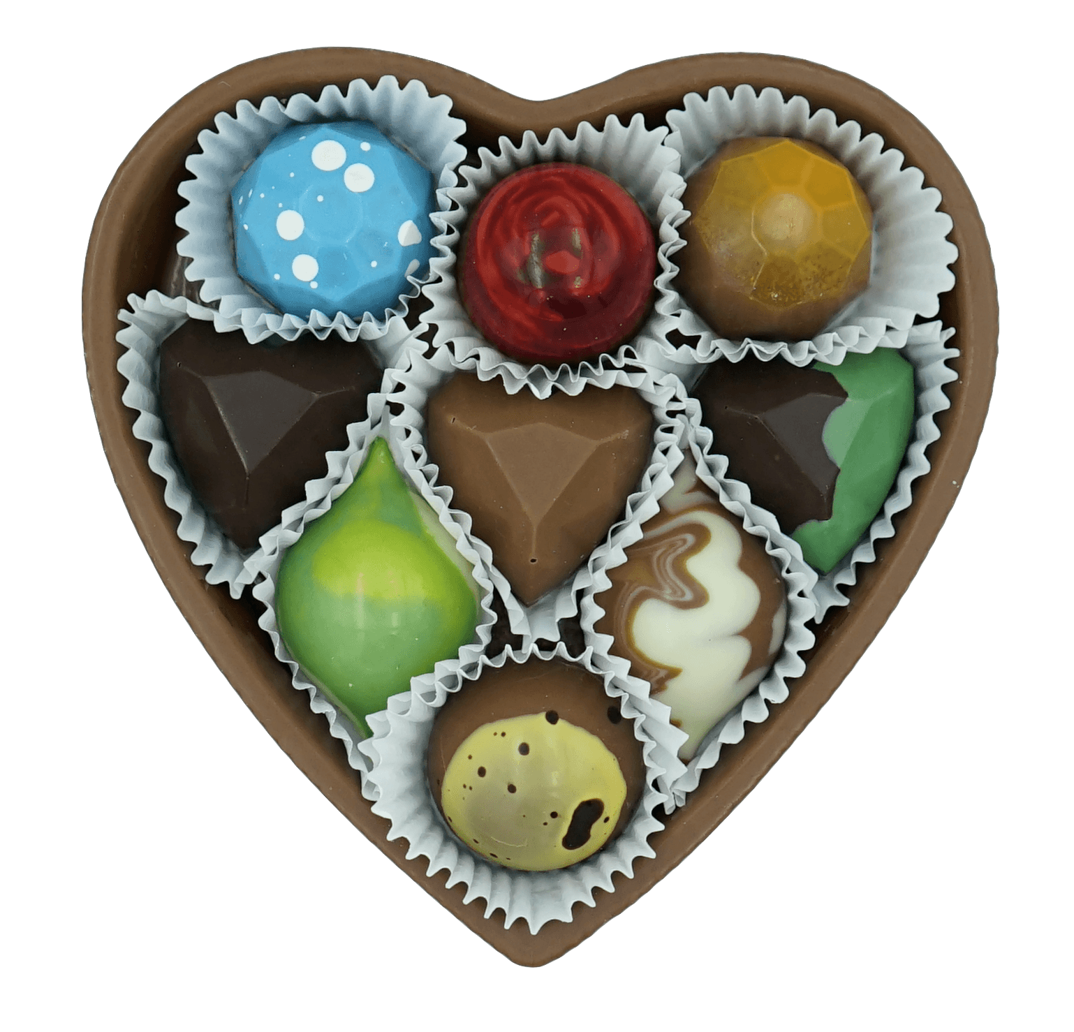9 PC Milk Chocolate Heart Box