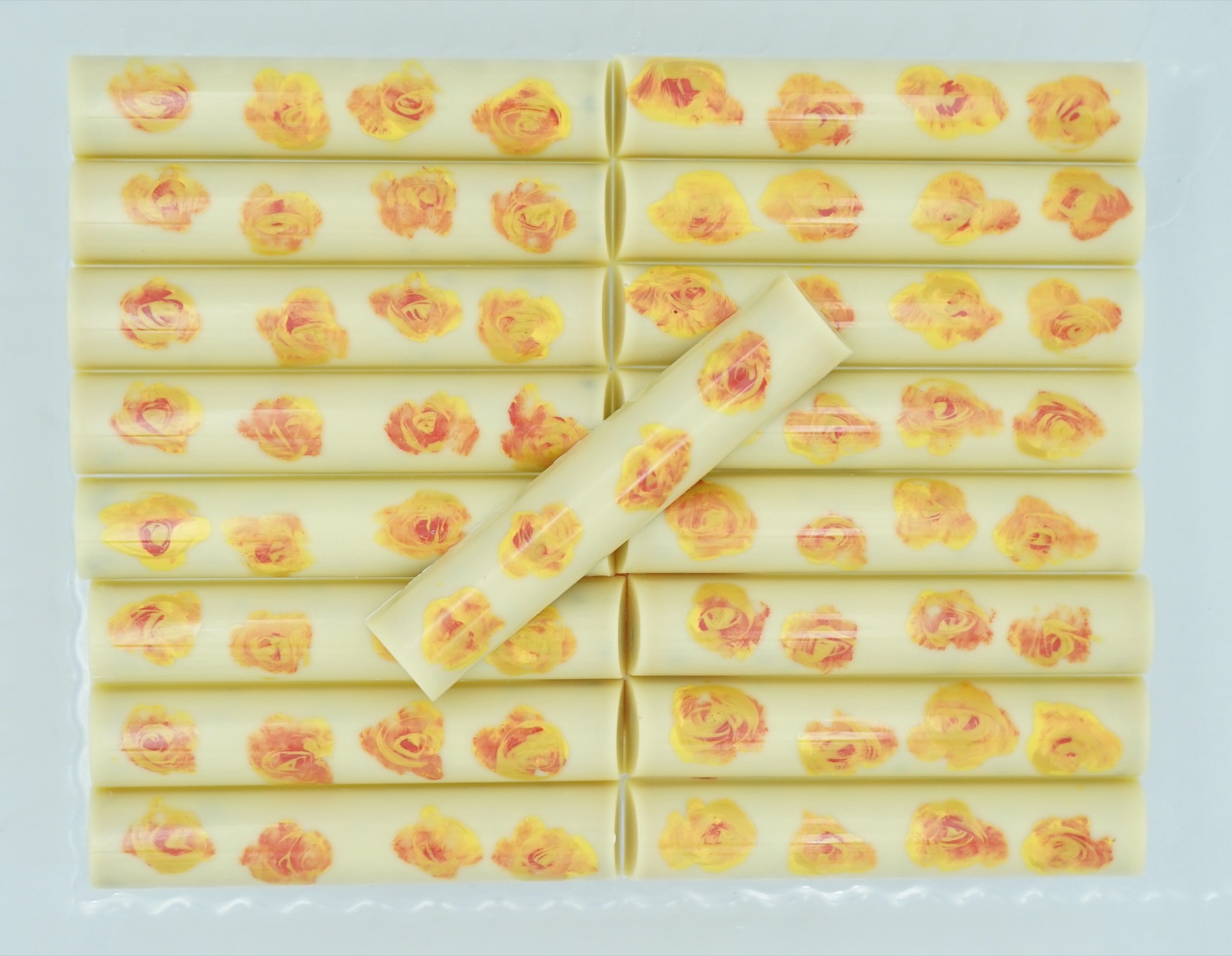 Handcrafted chocolate bonbons closeup